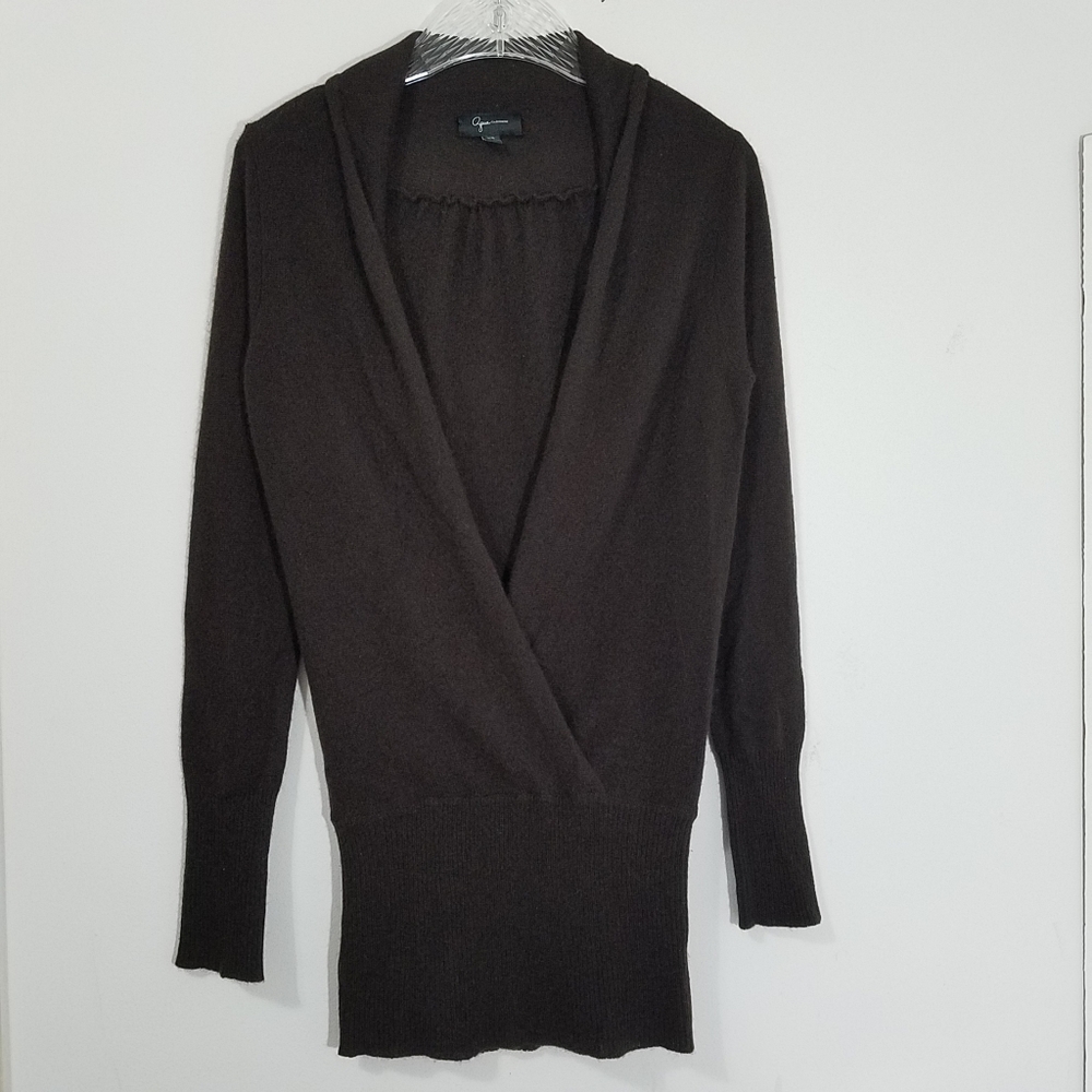 Aqua 100 Cashmere  Cross Front Tunic Sweater XS